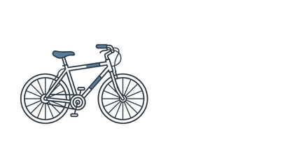 Fototapeta premium A simple line art illustration of a mountain bike on a white background.