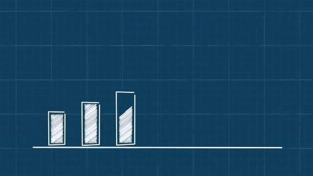 Animated Rising Bar Graph with Upward Trend Line Business Growth Analytics Motion Graphics