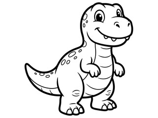 Adorable cartoon tyrannosaurus rex illustration with a friendly expression on a white background for childrens books and playful designs © MSTSHILPI