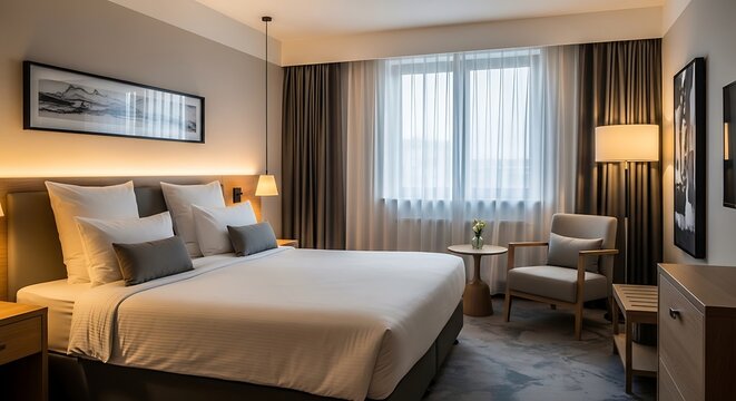 Luxury hotel room interior design.