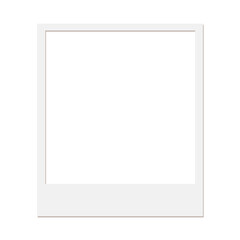 White Polaroid frame on transparent background square picture photo instant camera blank empty template border photography © Footage World