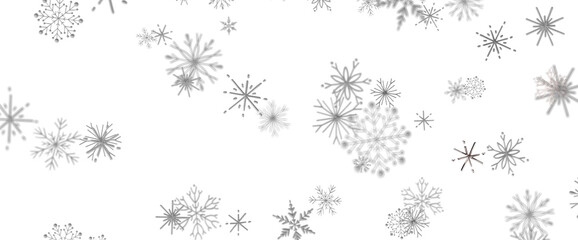 Abstract falling snowflakes create a serene winter backdrop, perfect for seasonal greetings. © vegefox.com