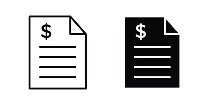 Invoice icon flat pictograms series