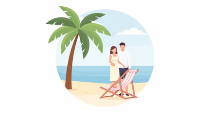 Fototapeta premium Happy Couple on Beach Vacation