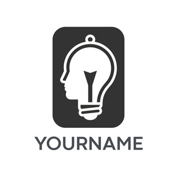 Creative thinking and innovative ideas logo.