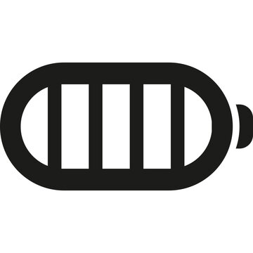 Battery icon power level and charge indicator