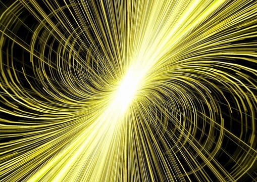 宇宙エネルギーを表現した黄金のスパイラル背景素材