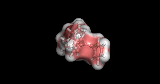 Clomiphene, selective estrogen receptor modulator for ovulation induction and fertility treatment, 3D molecule spinning, 4K