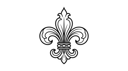 Elegant Black and White Fleur de Lis Emblem © muse