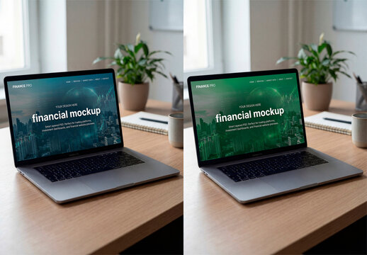 Laptop Screen Workspace Mockup &ndash; Modern office setup