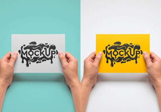 Landscape Card Mockup &ndash; Minimal studio presentation