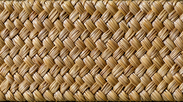 Natural woven wicker texture with braided straw pattern, rustic handcrafted rattan background for interior design, furniture, packaging and decorative design