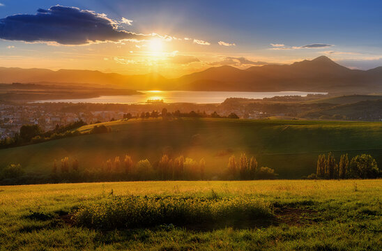 view of the Liptovska Mara reservoir from Haj hill near Liptovsky Mikulas
