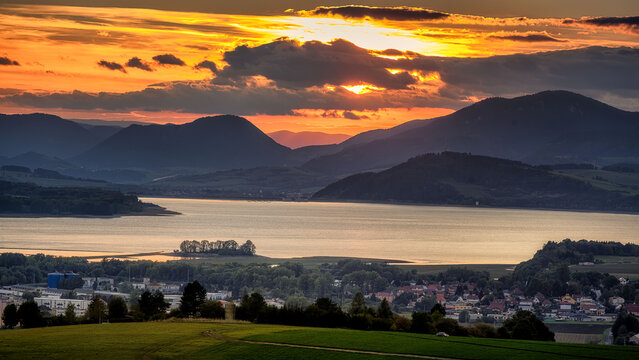view of the Liptovska Mara reservoir from Haj hill near Liptovsky Mikulas