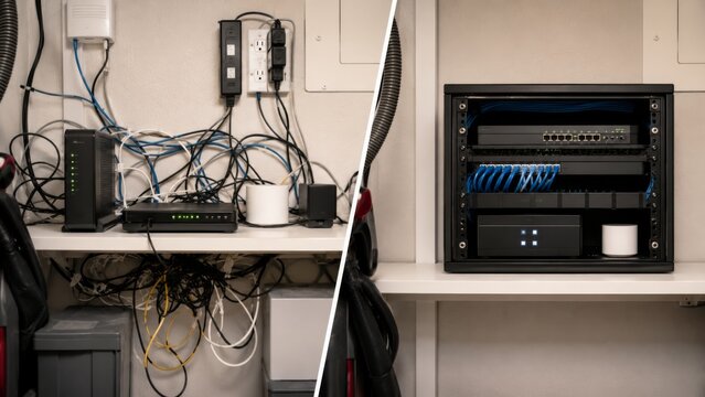 Loose home network shelf and compact mini rack setup