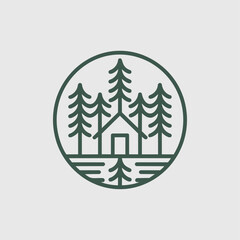 Obraz premium Christmas Tree Icon Vector Illustration Set with Green Fir Trees, Winter Snow Decoration Design for Holiday Xmas Celebration and New Year Greeting Card