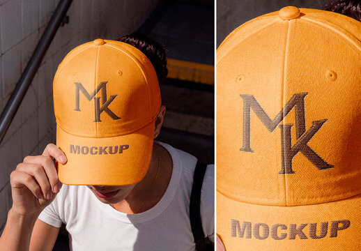 Baseball Cap on Model Mockup