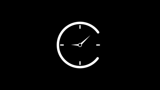 Minimalist clock animation loop seamless motion template