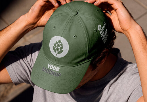Baseball Cap Overhead Mockup