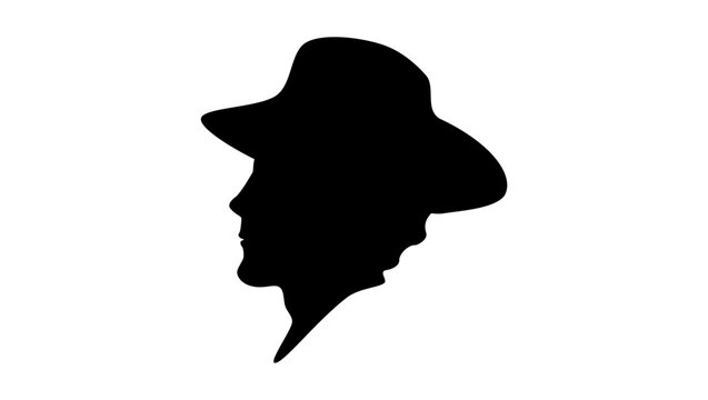 James Jesse portrait, black isolated vector silhouette