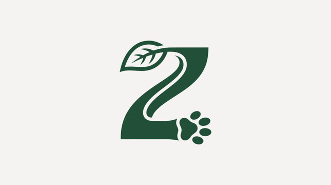 Green leafy number two symbol logo.