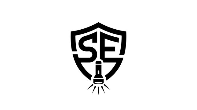 Shield logo with light bulb design.
