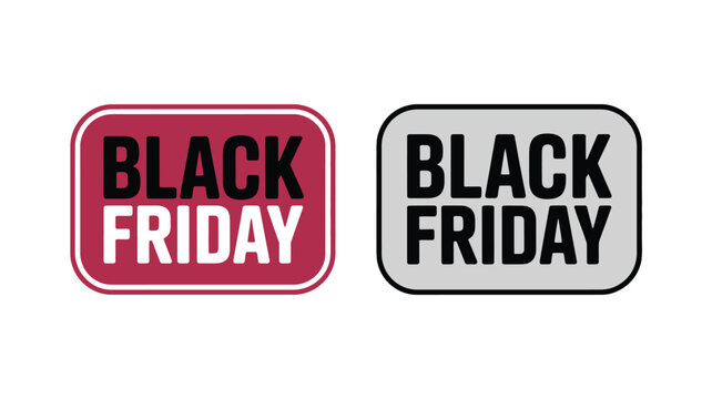 Collection of two Black Friday sale buttons for online shopping promotions