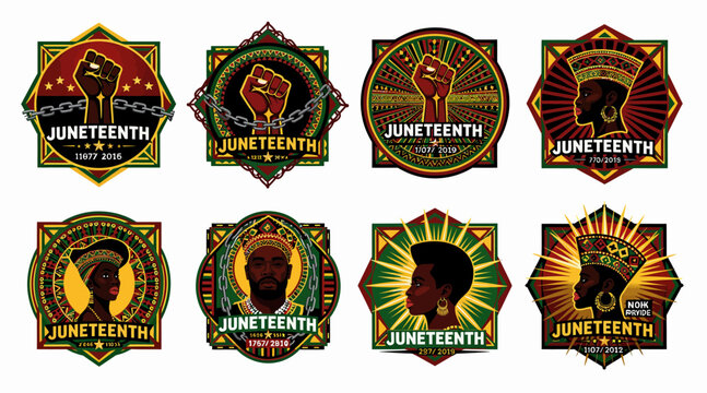 Juneteenth celebration badges