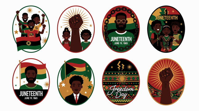 Juneteenth celebration badges
