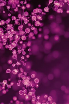 Abstract molecular structure in purple hues science and technology concept macro shot with bokeh effect for background