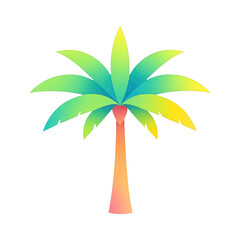 Obraz premium PNG Vibrant tropical palm tree illustration.