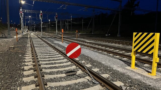 railroad tracks in the distance