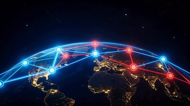 Global network connections on Earth