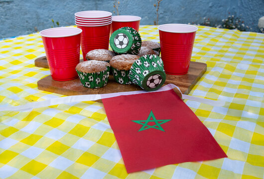 Morocco Football Party with Cakes, Bunting and Match Day Celebrations