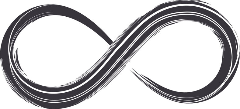 Artistic brush stroke forming an infinity symbol on a white background