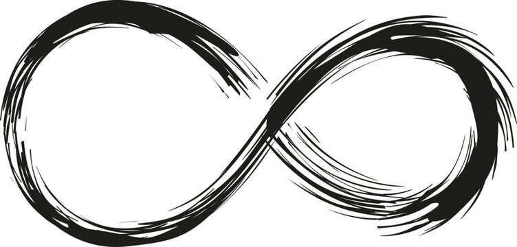 Brushstroke infinity symbol illustrating concepts of eternity and endlessness
