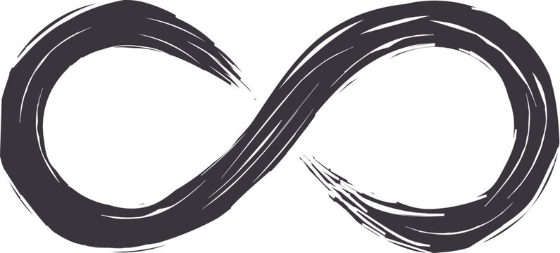 Hand drawn brush stroke creating an abstract infinity symbol, representing endless possibilities