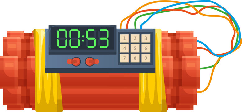 Time bomb showing a digital countdown on a white background, representing threat and urgency
