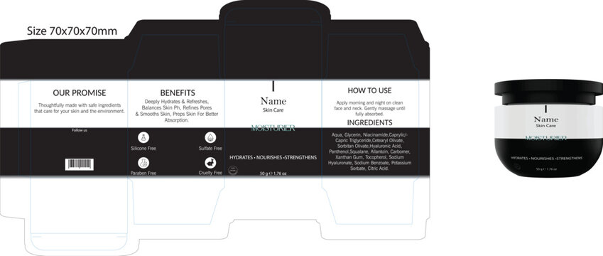 Cosmetic Packaging Mockup for moisturizer Box and Bottle.