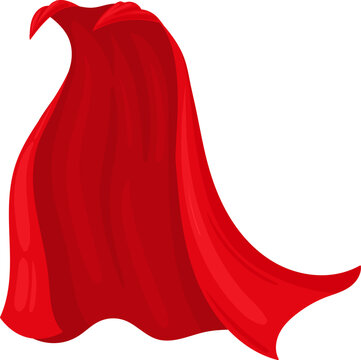 Red cape flowing, symbolizing power, heroism, and speed