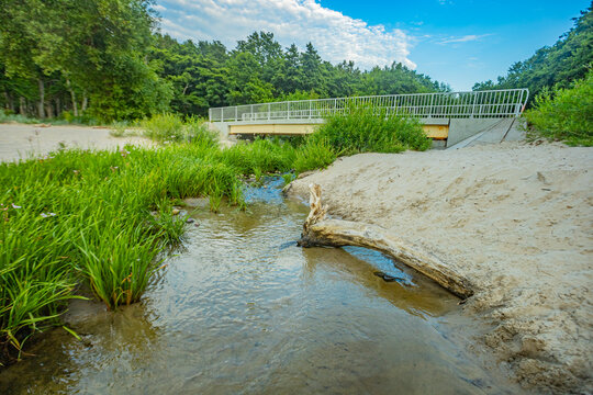 Zabava river on the Baltic Sea beaches
