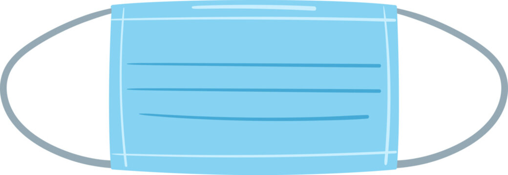 Blue medical face mask providing protection against respiratory diseases and airborne viruses