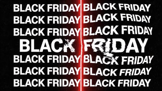 Bold Black Friday typography with red light effect