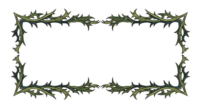 Thorn branch frame border decoration.
