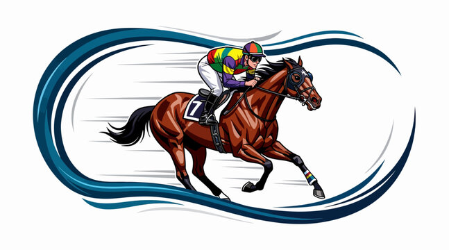 Horse Racing Jockey Rider Galloping Fast Motion Speed Sport Competition