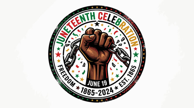 Juneteenth Celebration Fist Breaking Chains Freedom Holiday Icon