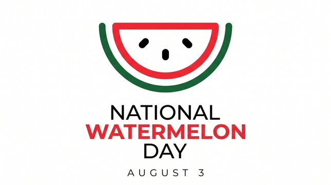 National watermelon day august 3 celebration banner featuring sliced melon icon