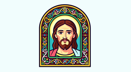 Fototapeta premium jesus christ stained glass portrait