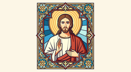 Fototapeta premium Jesus Christ stained glass window art