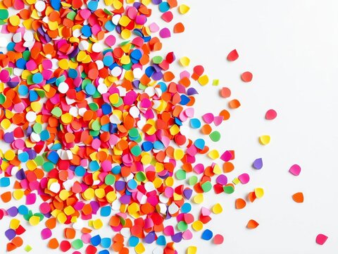 Abstract pattern of assorted colored confetti on a plain background,  pattern,  abstract background